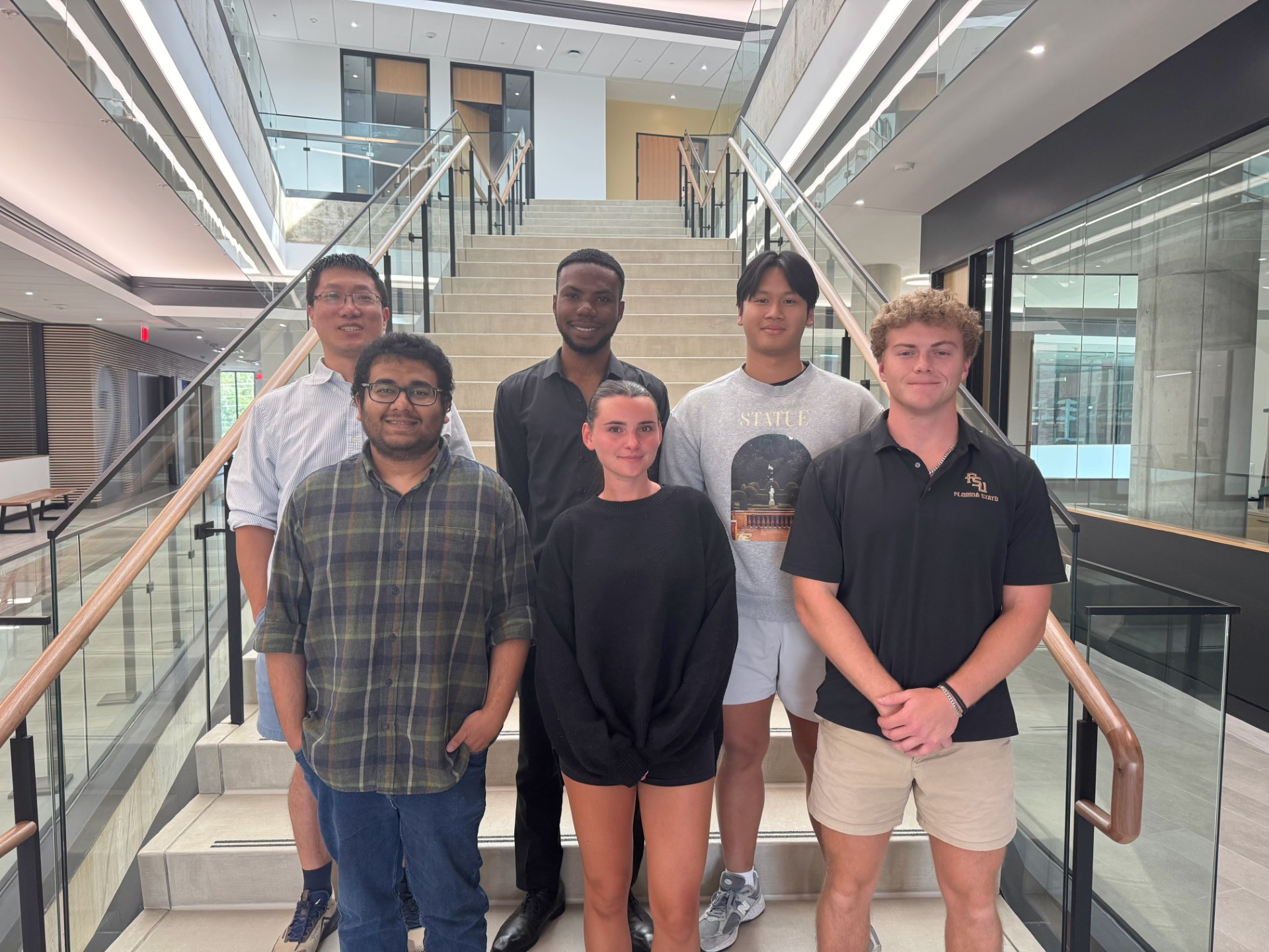 Group photo in front of the new IRCB building